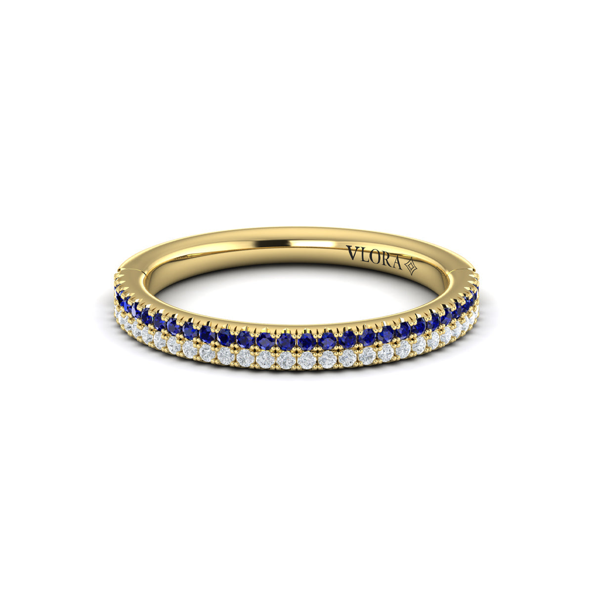 14kt Yellow Gold Sapphire Womens Stackable Wedding Band