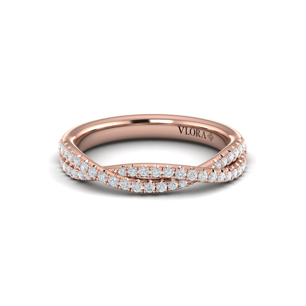 18kt Rose Gold Diamond Stackable Wedding Band