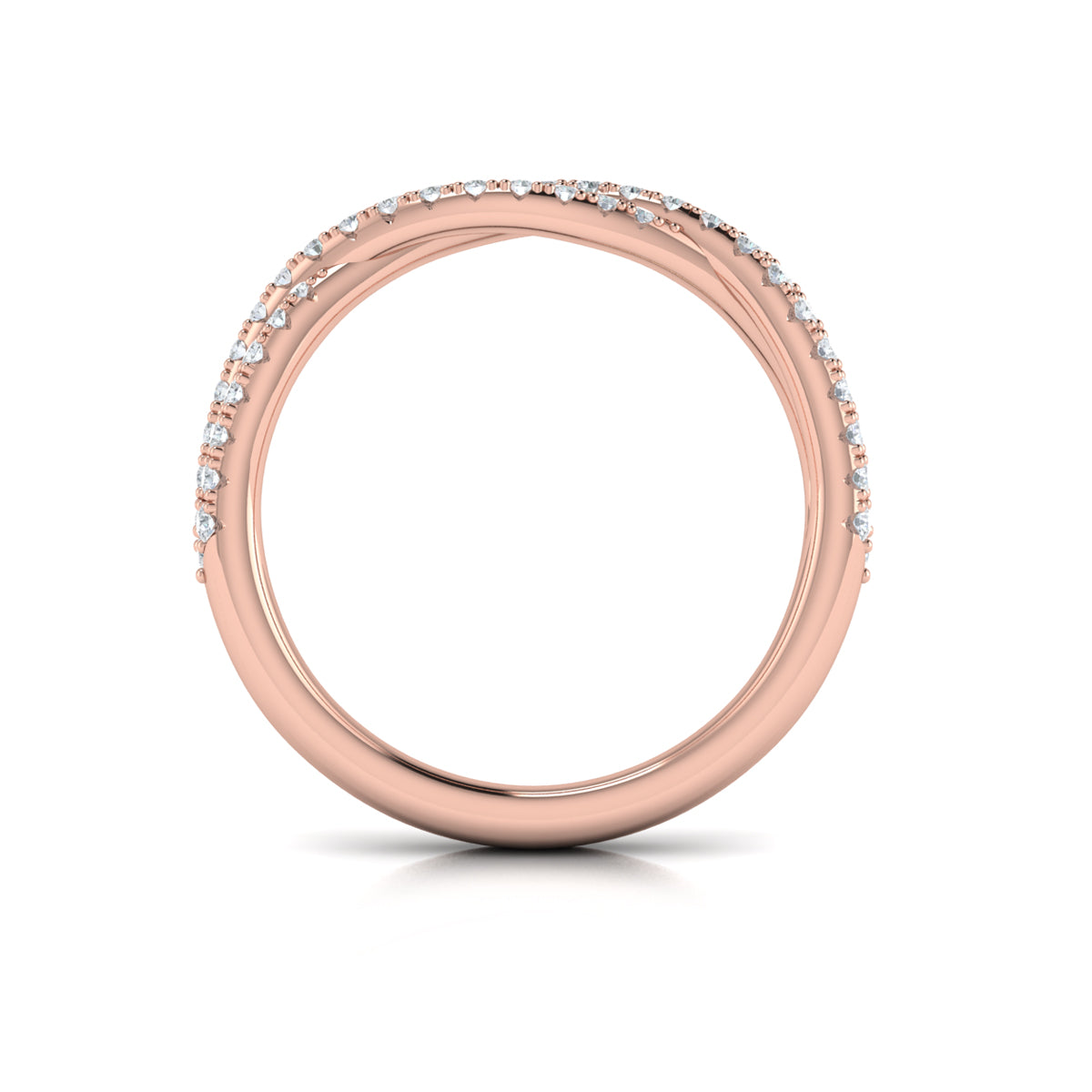 18kt Rose Gold Diamond Stackable Wedding Band