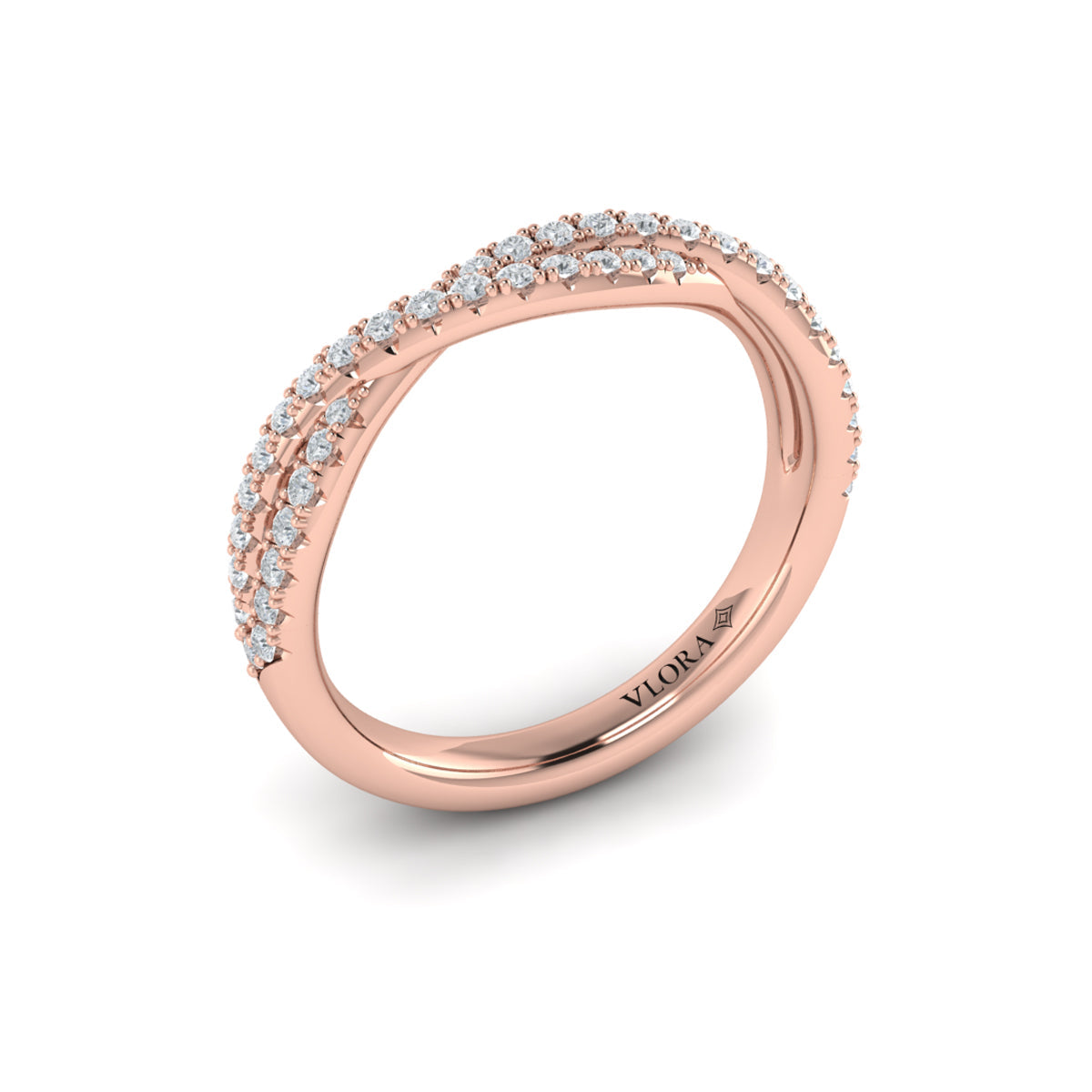18kt Rose Gold Diamond Stackable Wedding Band