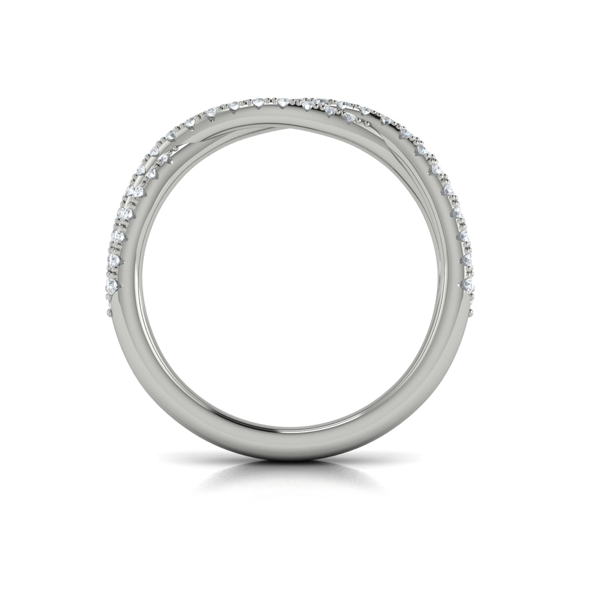 14K White Gold Diamond Stackable Wedding Band