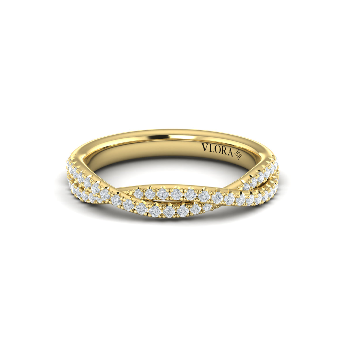 14kt Yellow Gold Diamond Stackable Womens Wedding Band