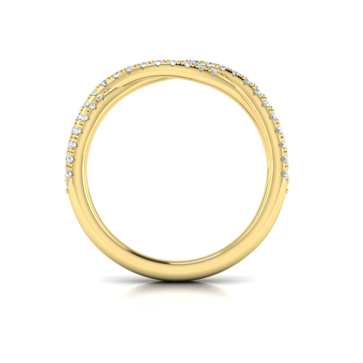 14kt Yellow Gold Diamond Stackable Womens Wedding Band