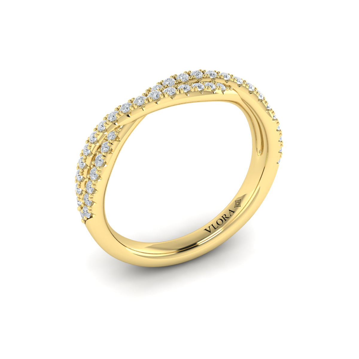 14kt Yellow Gold Diamond Stackable Womens Wedding Band