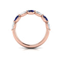 18kt Rose Gold Sapphire Womens Stackable Wedding Band