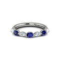 14K White Gold Sapphire Stackable Womens Wedding Band