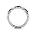 14K White Gold Sapphire Stackable Womens Wedding Band