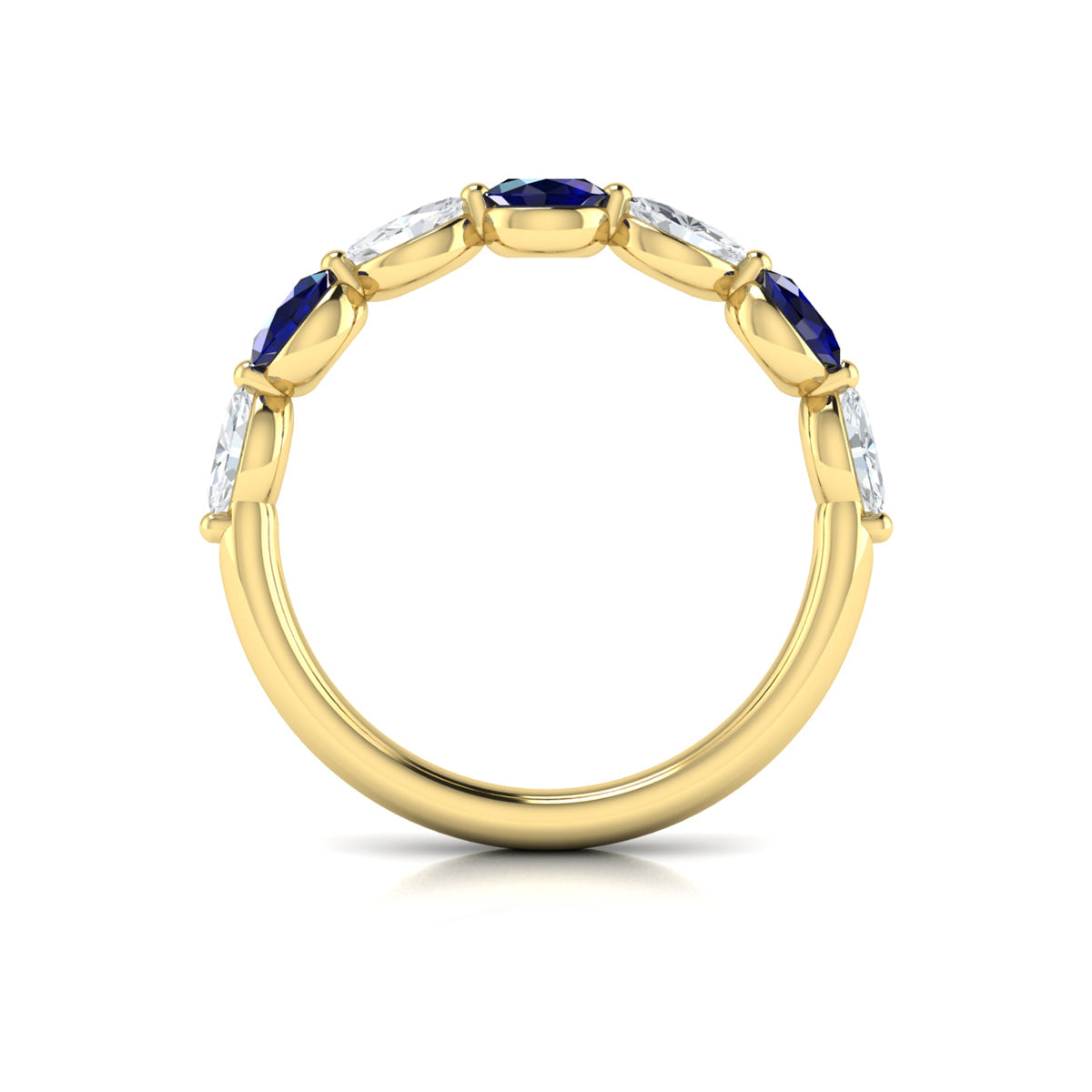 14kt Yellow Gold Sapphire Womens Stackable Wedding Band