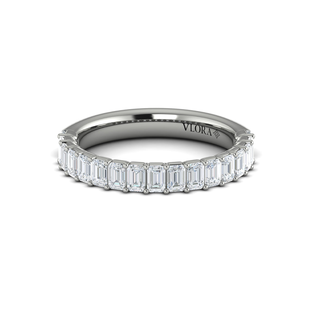 14K White Gold Diamond Stackable Womens Wedding Band