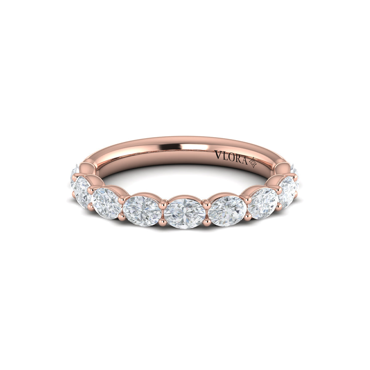 18kt Rose Gold Diamond Stackable Wedding Band