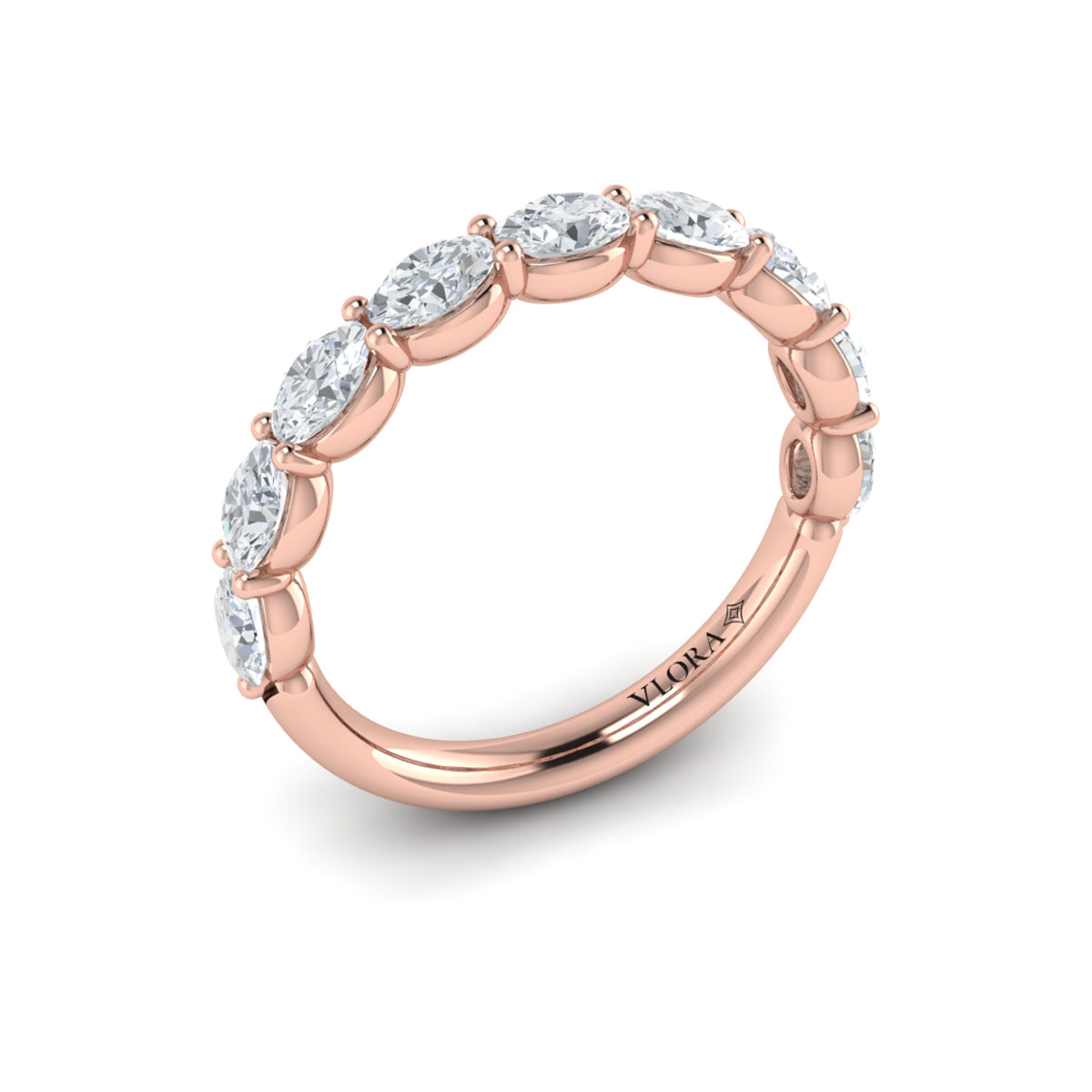 18kt Rose Gold Diamond Stackable Wedding Band