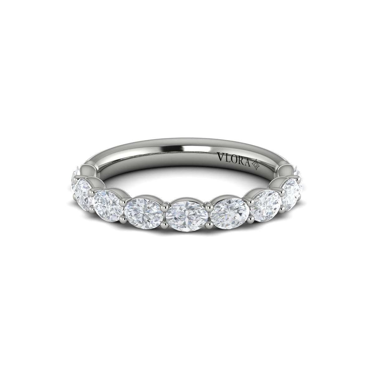 14K White Gold Diamond Stackable Womens Wedding Band
