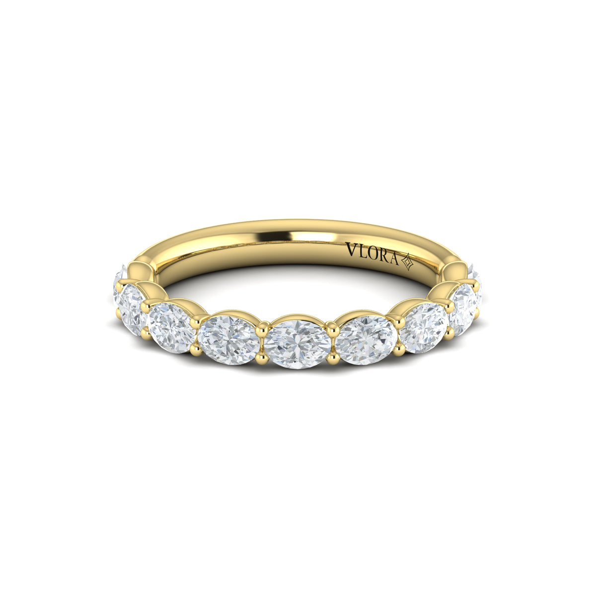 14kt Yellow Gold Diamond Womens Stackable Wedding Band