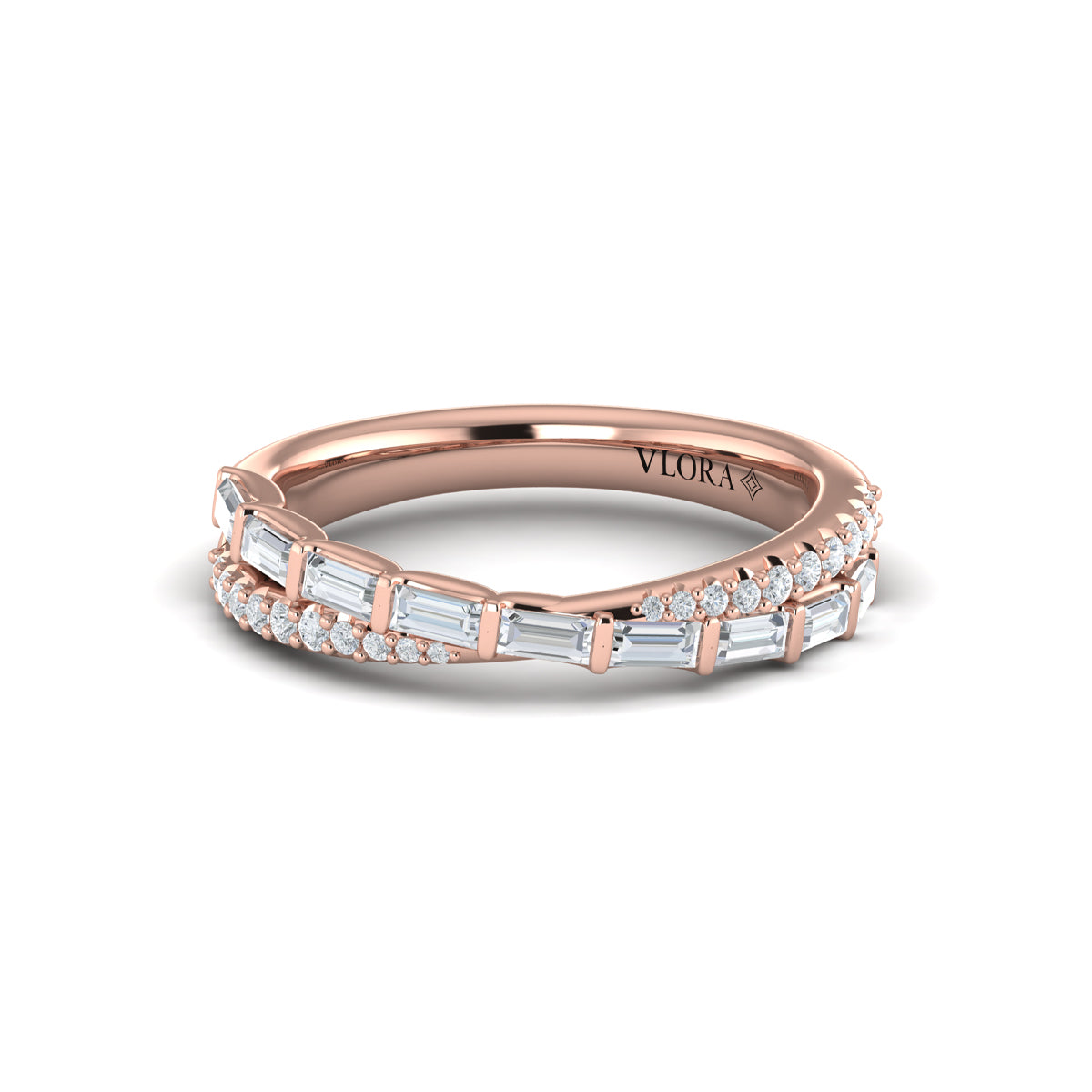 14kt Rose Gold Diamond Stackable Wedding Band