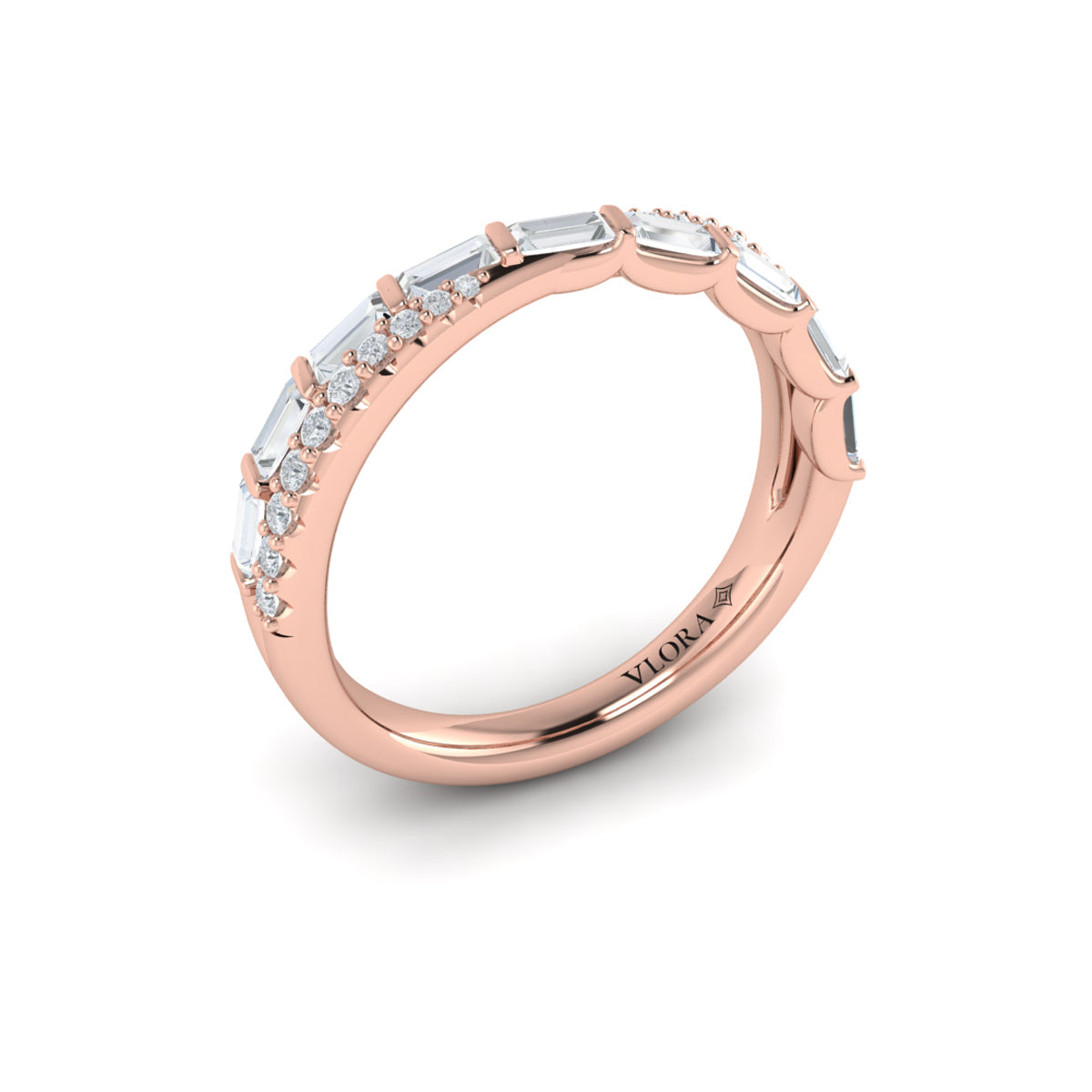 14kt Rose Gold Diamond Stackable Wedding Band