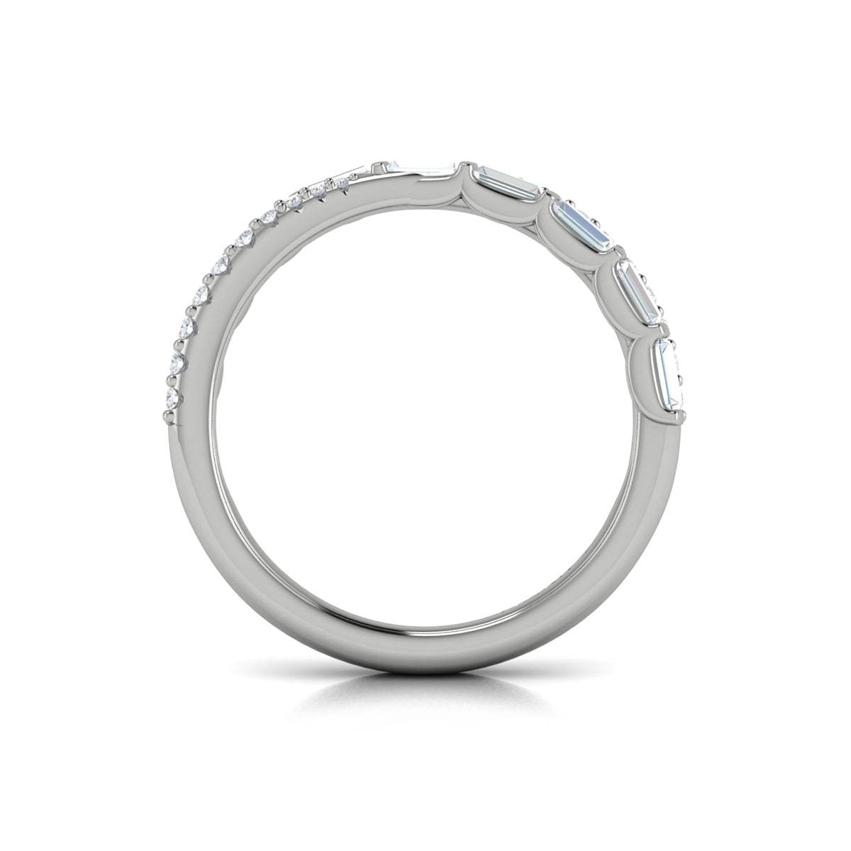 14K White Gold Diamond Stackable Wedding Band