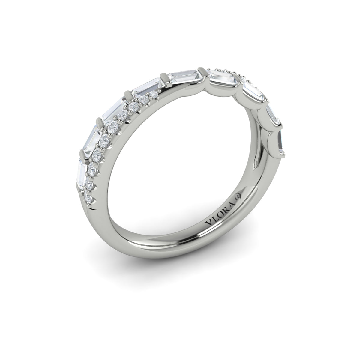 14K White Gold Diamond Stackable Wedding Band