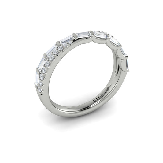 14K White Gold Diamond Stackable Wedding Band