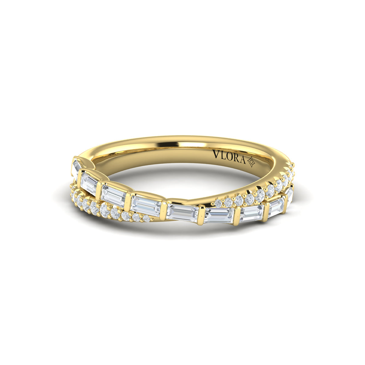 14kt Yellow Gold Diamond Stackable Womens Wedding Band