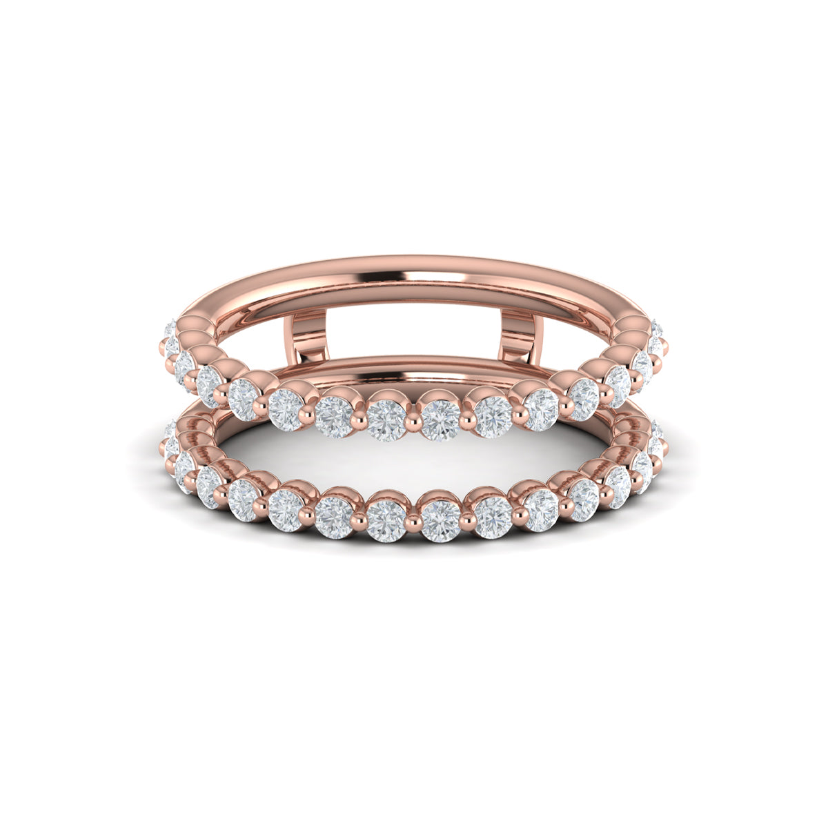 14kt Rose Gold 0.9ct Diamond Womens Wedding Band