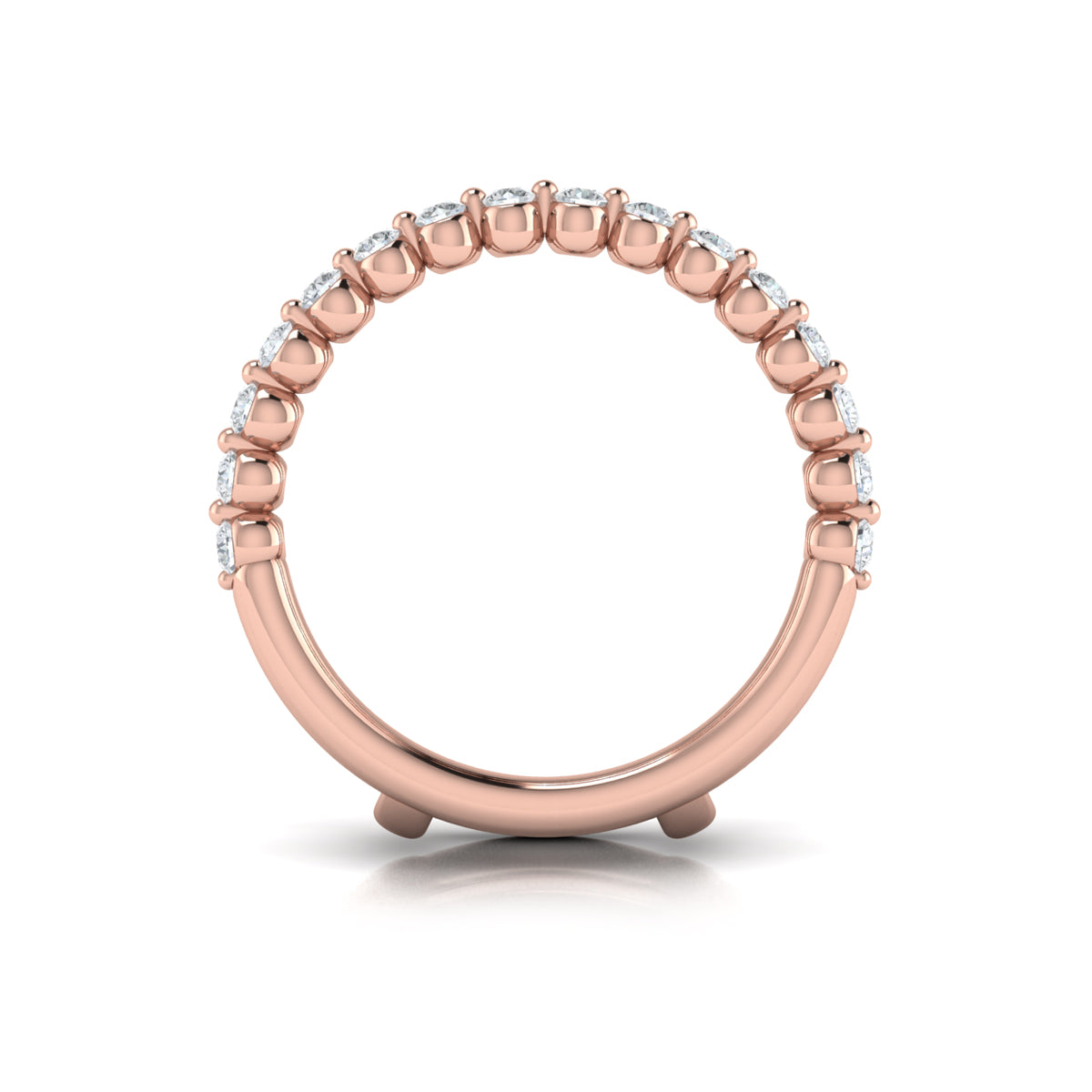 14kt Rose Gold 0.9ct Diamond Womens Wedding Band