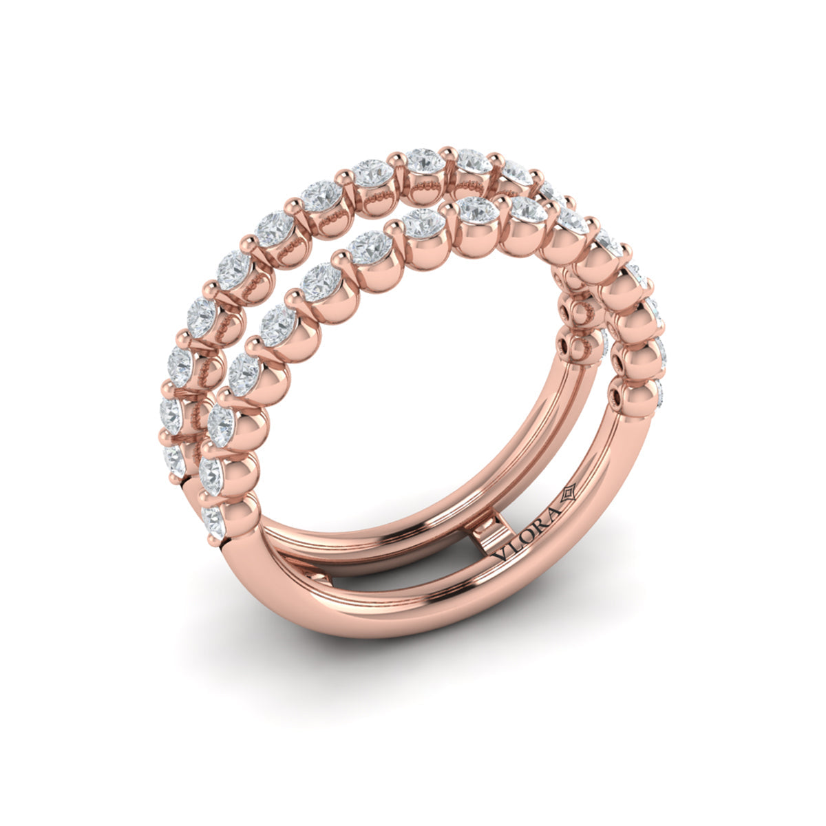 14kt Rose Gold 0.9ct Diamond Womens Wedding Band