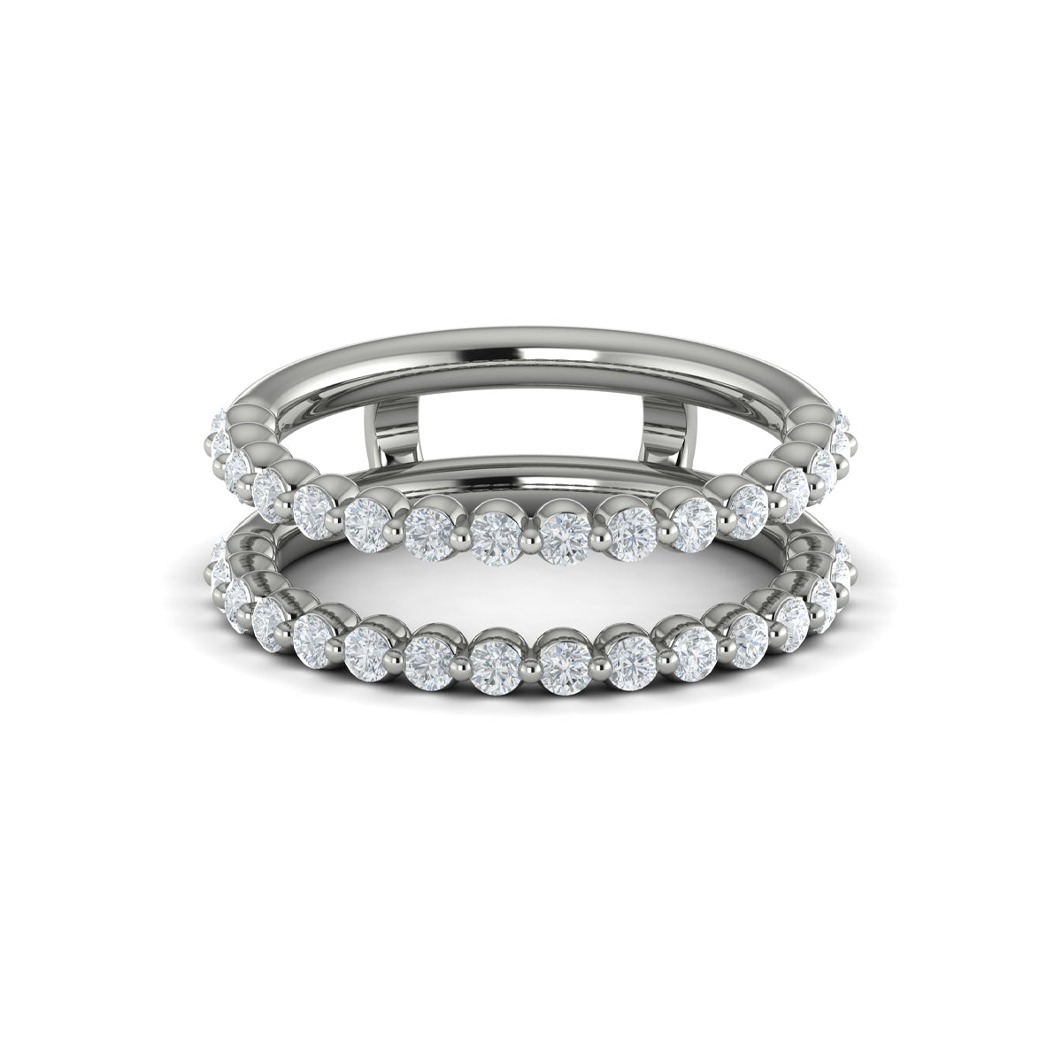14K White Gold 0.9ct Diamond Womens Wedding Band Enhancer
