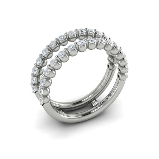 14K White Gold 0.9ct Diamond Womens Wedding Band Enhancer