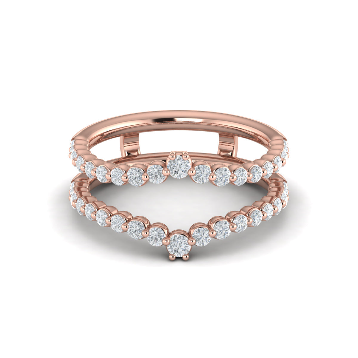 14kt Rose Gold Diamond Wedding Band Enhancer