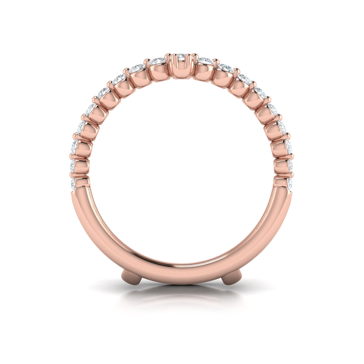 14kt Rose Gold Diamond Wedding Band Enhancer
