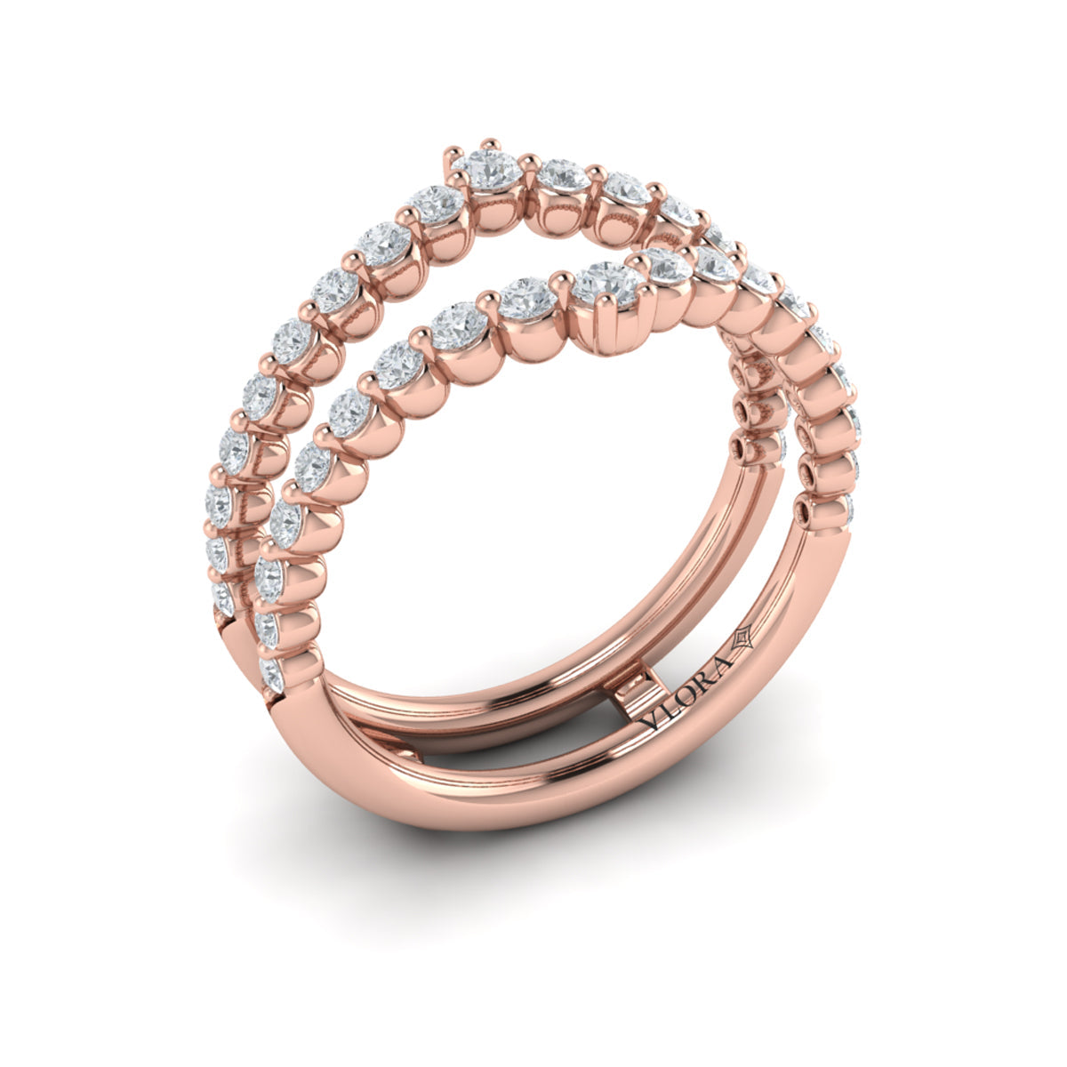 14kt Rose Gold Diamond Wedding Band Enhancer