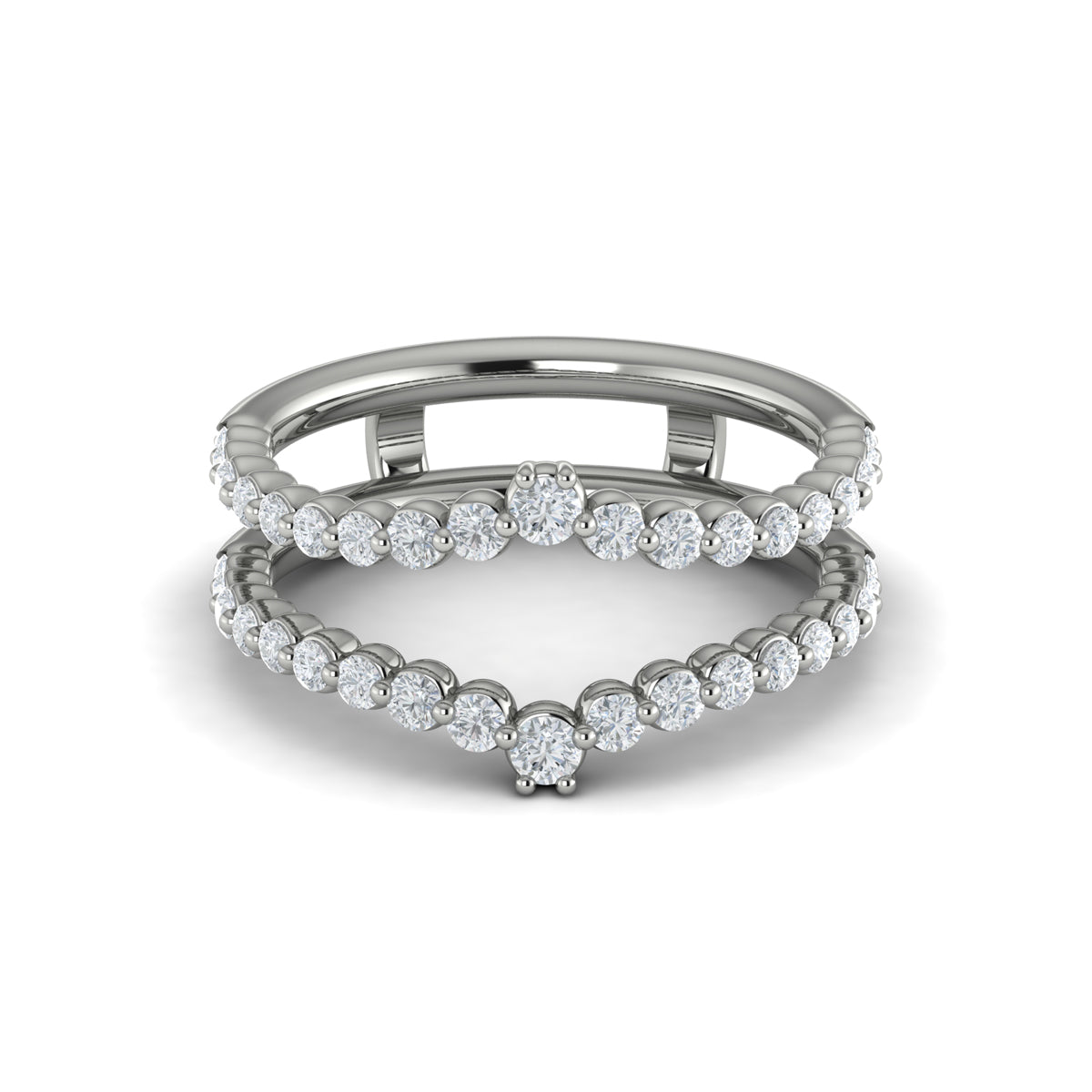14K White Gold 0.8ct Diamond Wedding Band Enhancer
