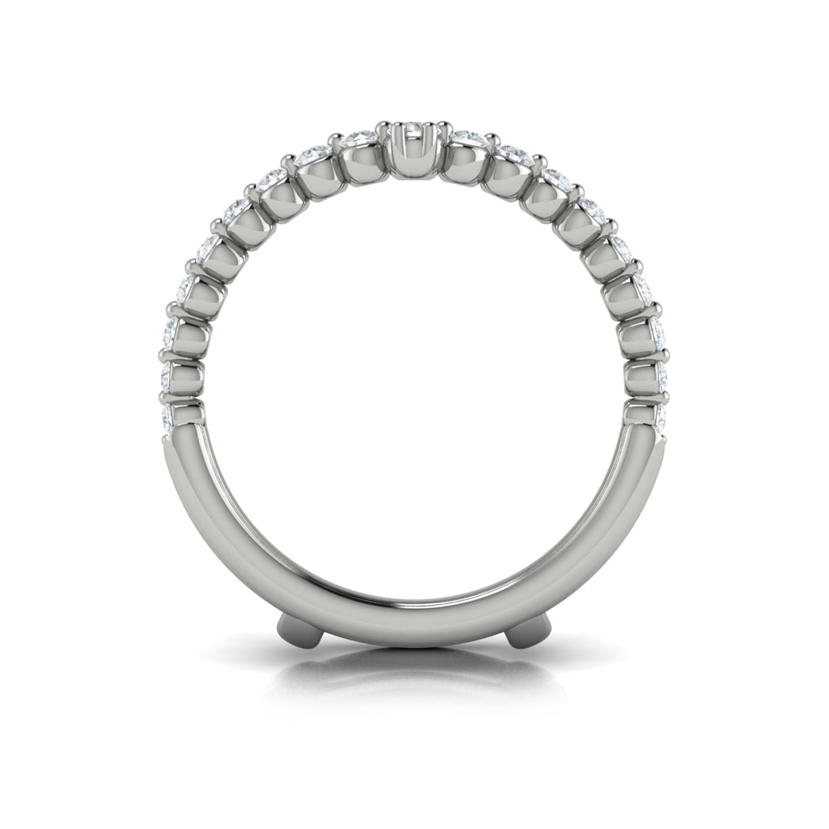 14K White Gold 0.8ct Diamond Wedding Band Enhancer