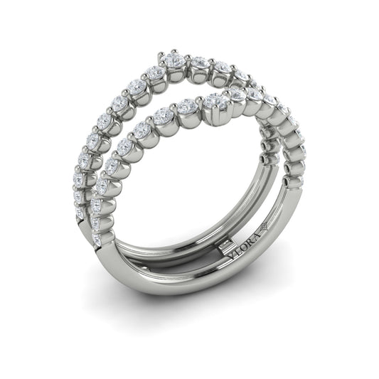 14K White Gold 0.8ct Diamond Wedding Band Enhancer