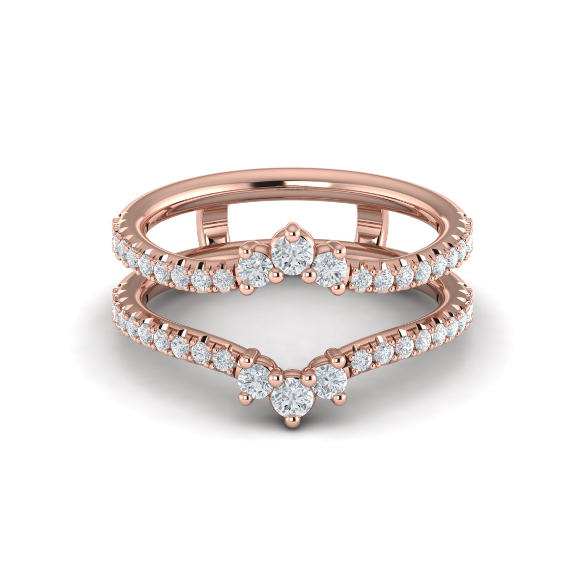 18kt Rose Gold Diamond Wedding Band Enhancer