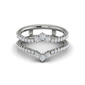 14K White Gold Diamond Womens Wedding Band Enhancer