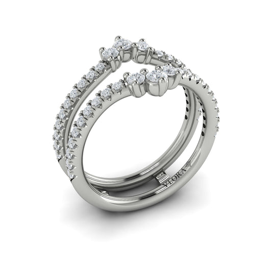 14K White Gold Diamond Womens Wedding Band Enhancer