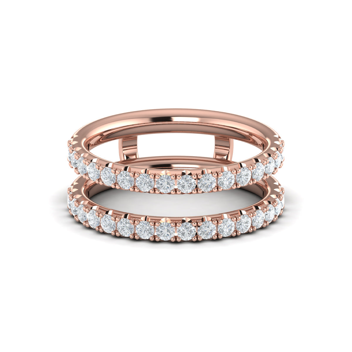 18kt Rose Gold Diamond Wedding Band Ring Enhancer
