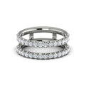 14K White Gold Diamond Womens Wedding Band Enhancer