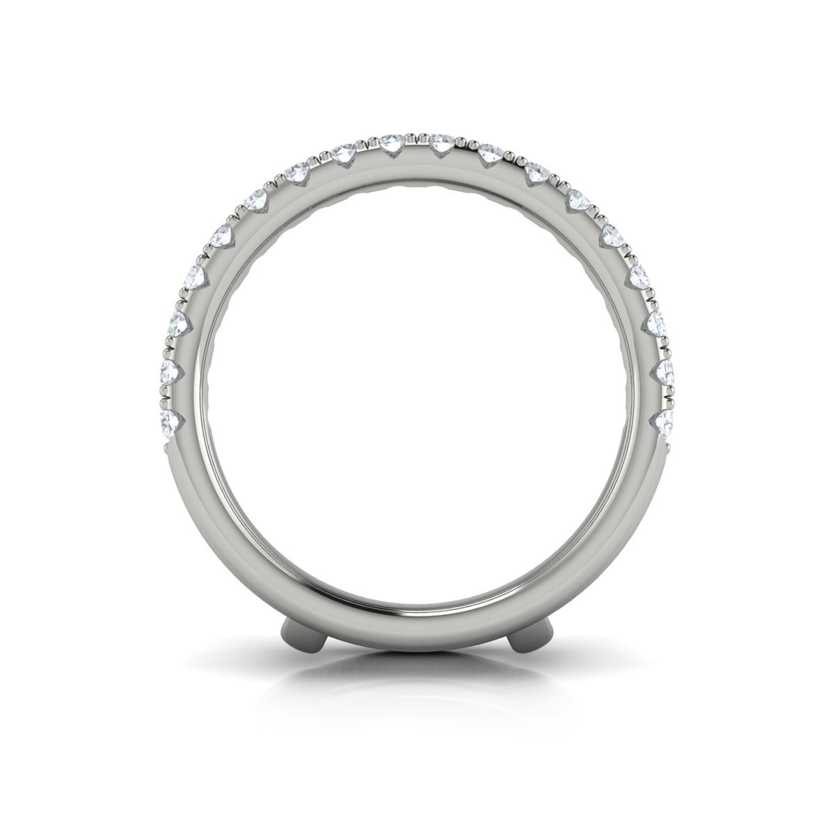 14K White Gold Diamond Womens Wedding Band Enhancer