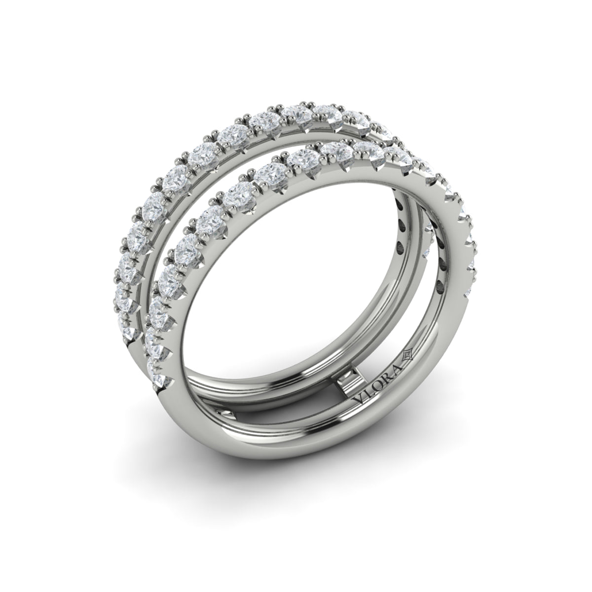14K White Gold Diamond Womens Wedding Band Enhancer