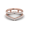 18kt Rose Gold Diamond Wedding Band Ring Enhancer