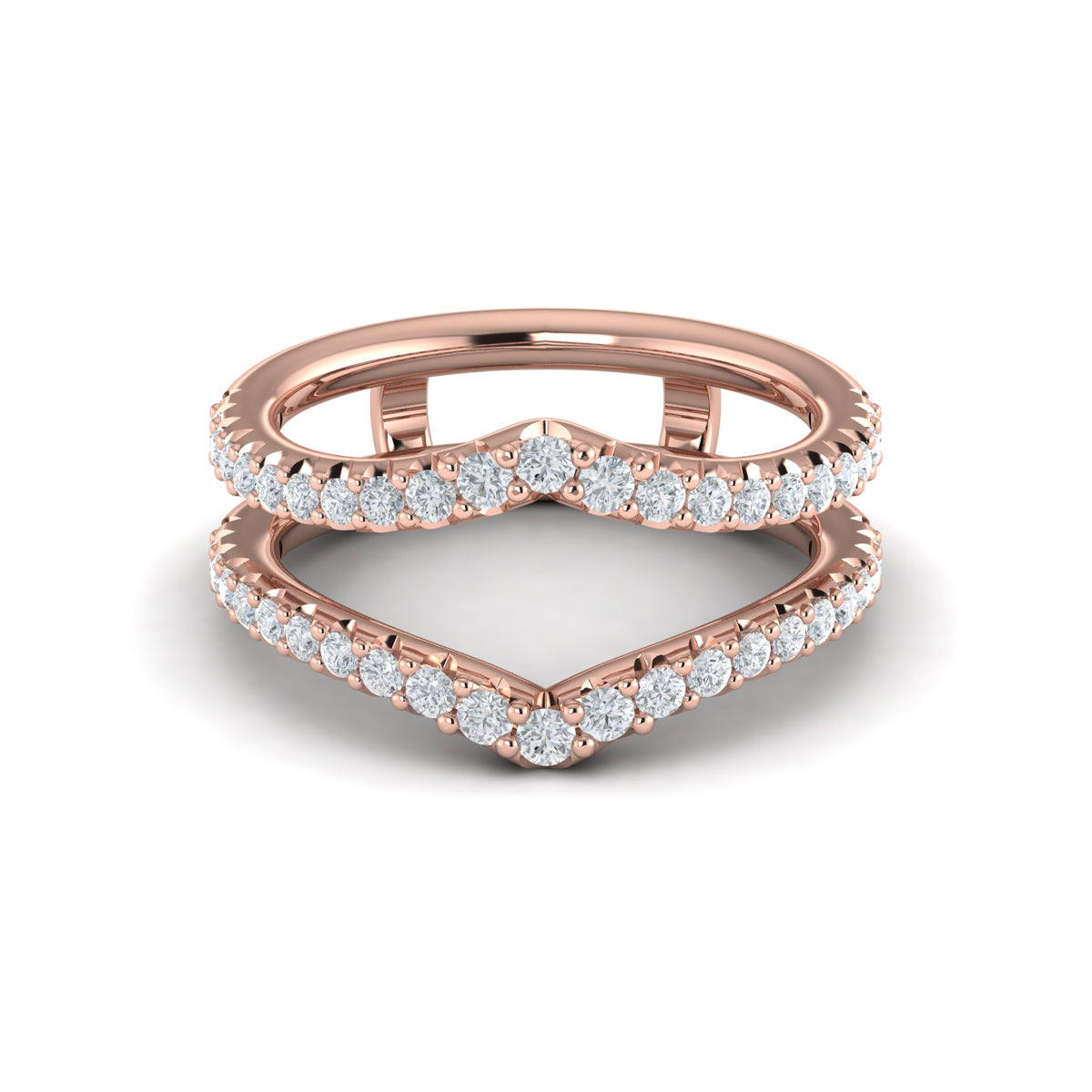 18kt Rose Gold Diamond Wedding Band Ring Enhancer