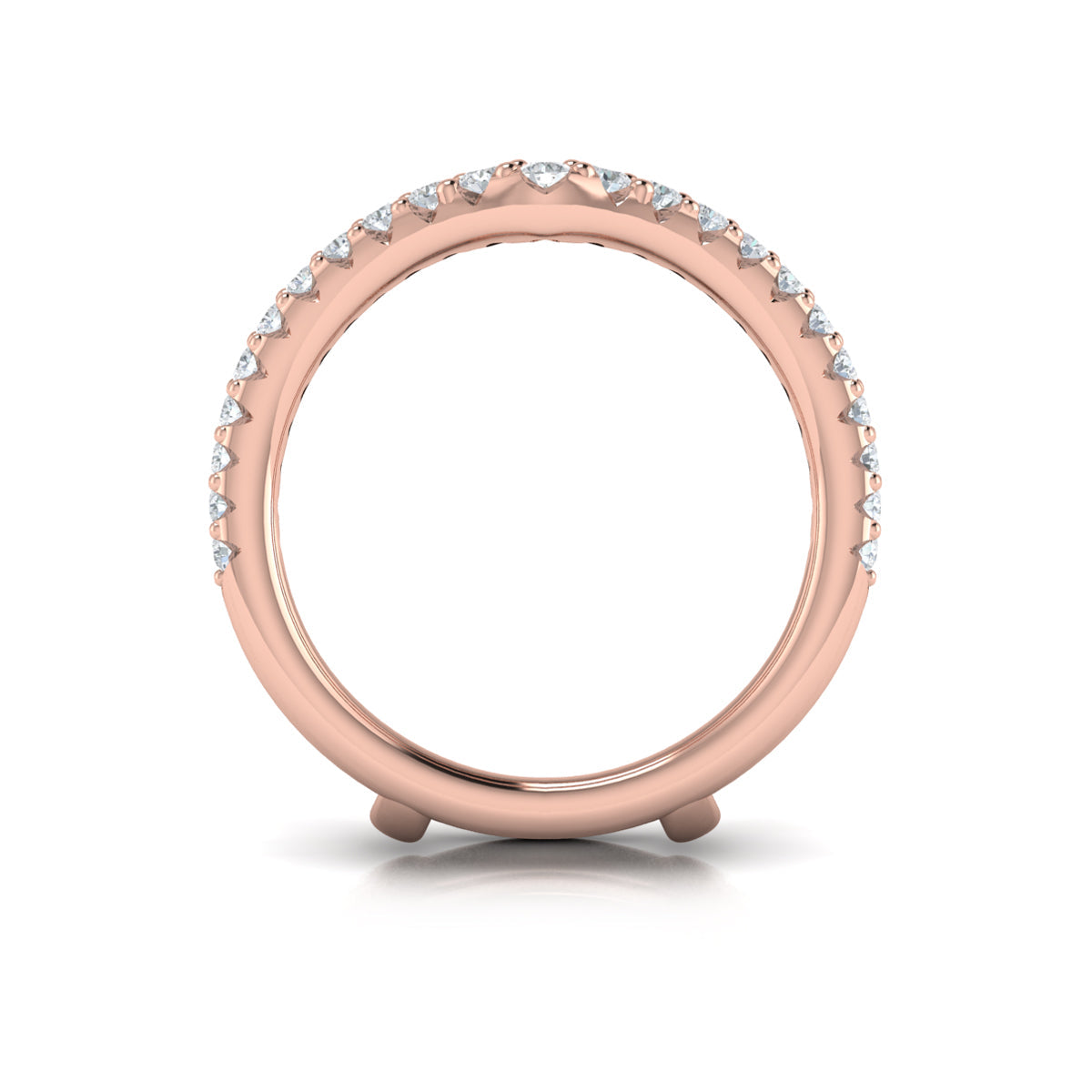 18kt Rose Gold Diamond Wedding Band Ring Enhancer