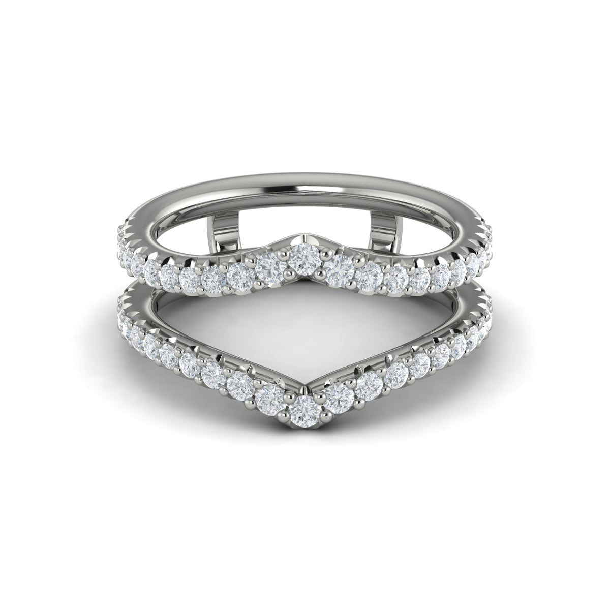 14K White Gold Diamond Wedding Band Enhancer