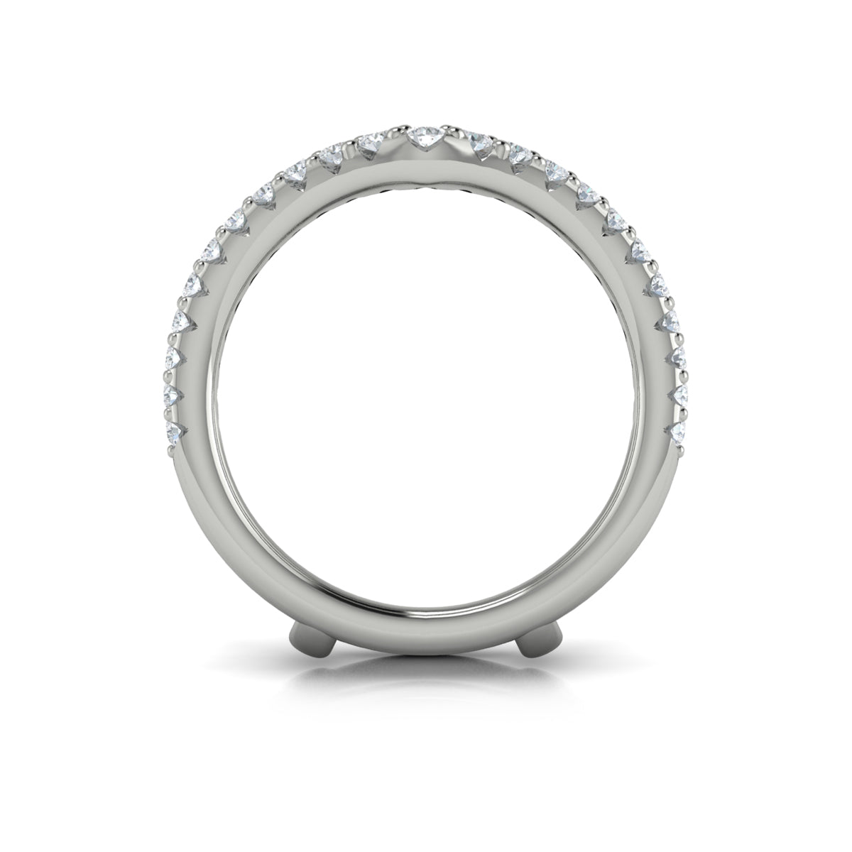14K White Gold Diamond Wedding Band Enhancer