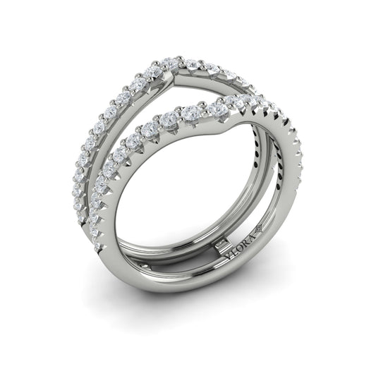 14K White Gold Diamond Wedding Band Enhancer