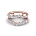 14kt Rose Gold Diamond Womens Wedding Band Enhancer