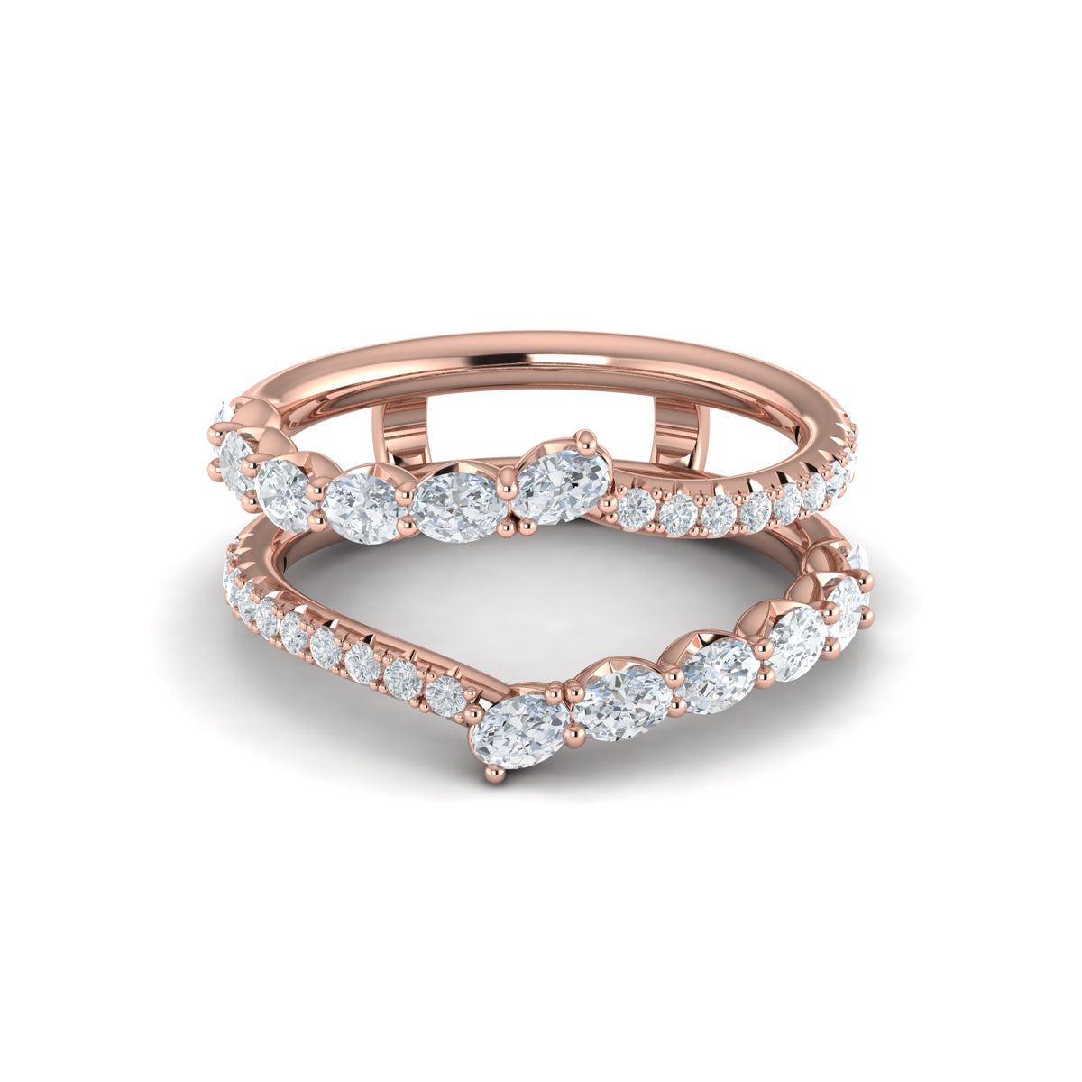 14kt Rose Gold Diamond Womens Wedding Band Enhancer
