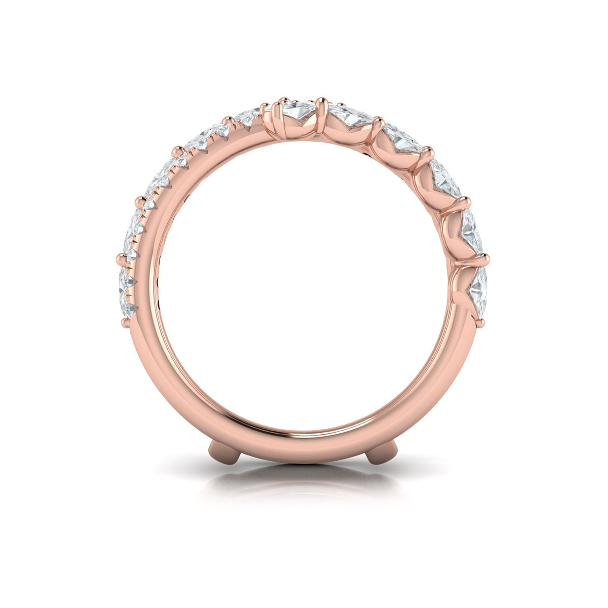 14kt Rose Gold Diamond Womens Wedding Band Enhancer